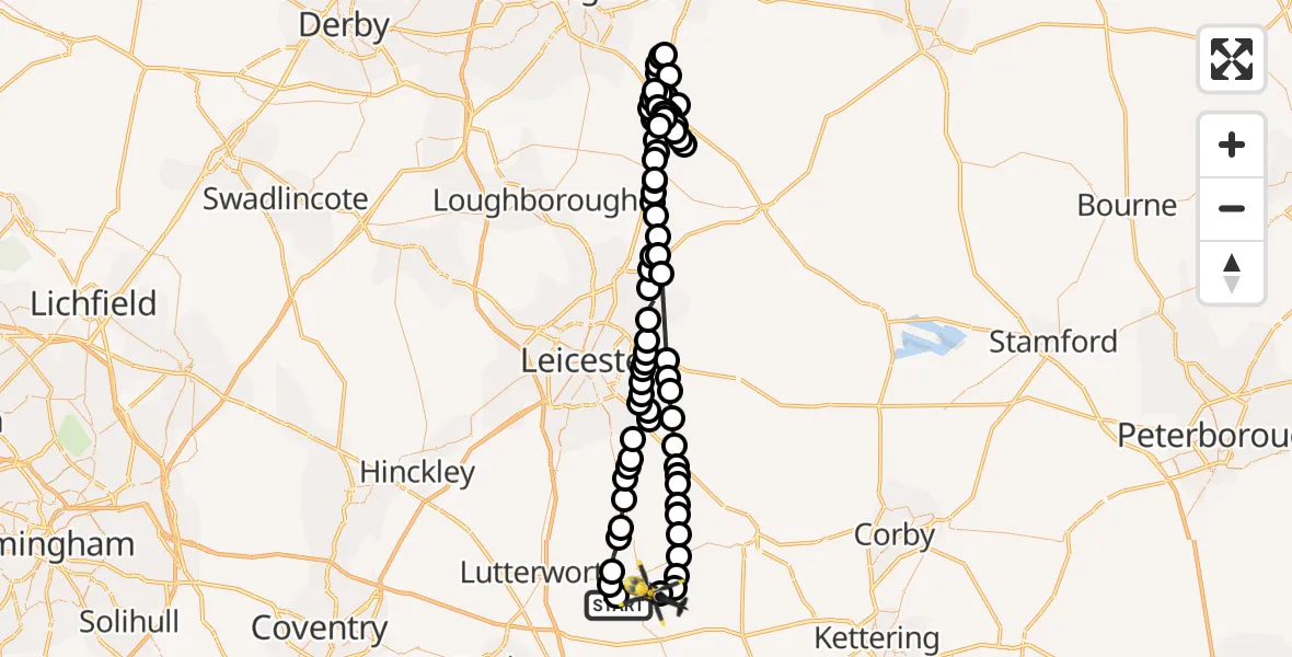 Flight route Police Helicopter Welford - Sulby, 01 July 2026, 18:18