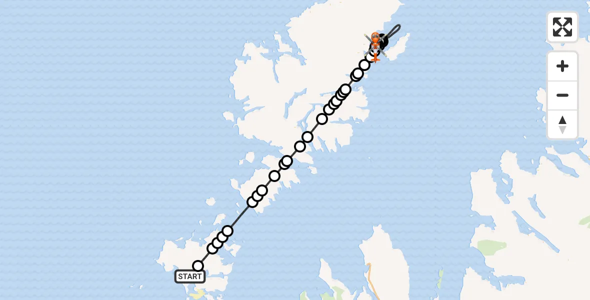 Flight route Coastguard Helicopter Clachan an Lùib - Stornoway Airport, 01 July 2026, 20:50