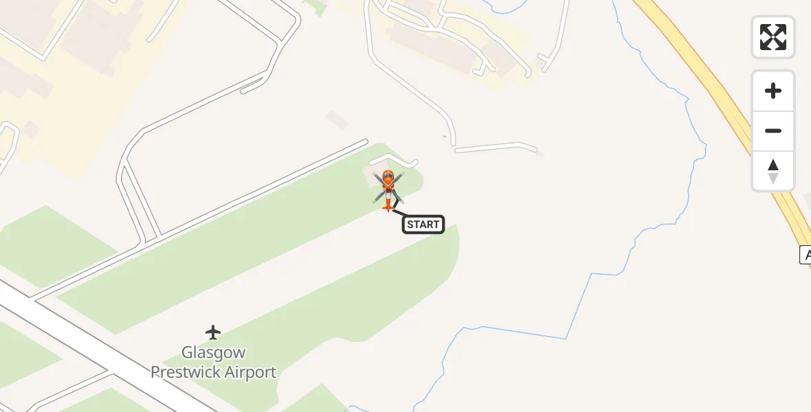 Flight route Coastguard Helicopter Glasgow Prestwick Airport - Glasgow Prestwick Airport, 01 July 2026, 23:36