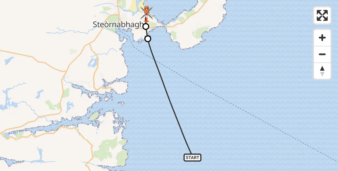 Flight route Coastguard Helicopter Inner Seas - Stornoway Airport, 02 July 2026, 03:56
