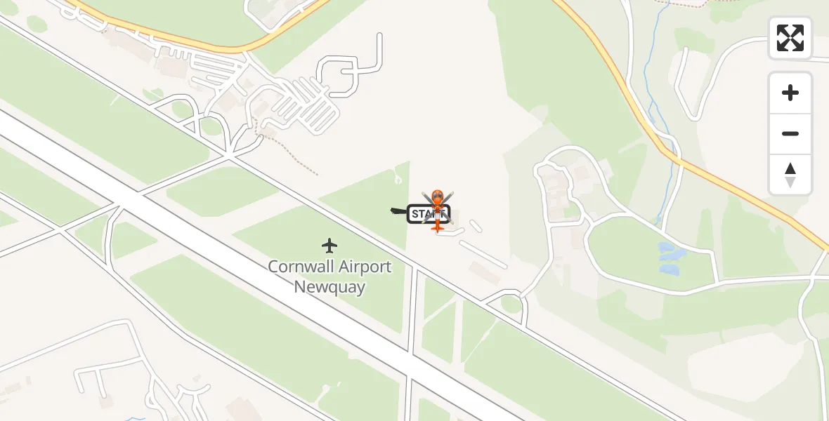 Flight route Coastguard Helicopter Cornwall Airport Newquay - Cornwall Airport Newquay, 02 July 2026, 07:04