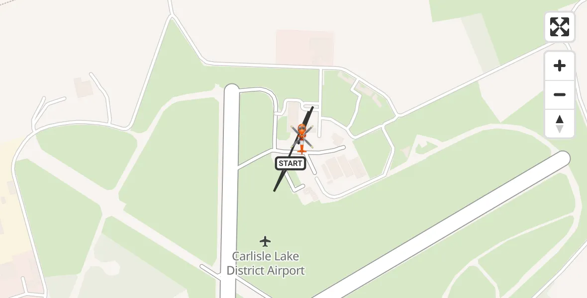 Flight route Coastguard Helicopter Carlisle Lake District Airport - Carlisle Lake District Airport, 02 July 2026, 08:15