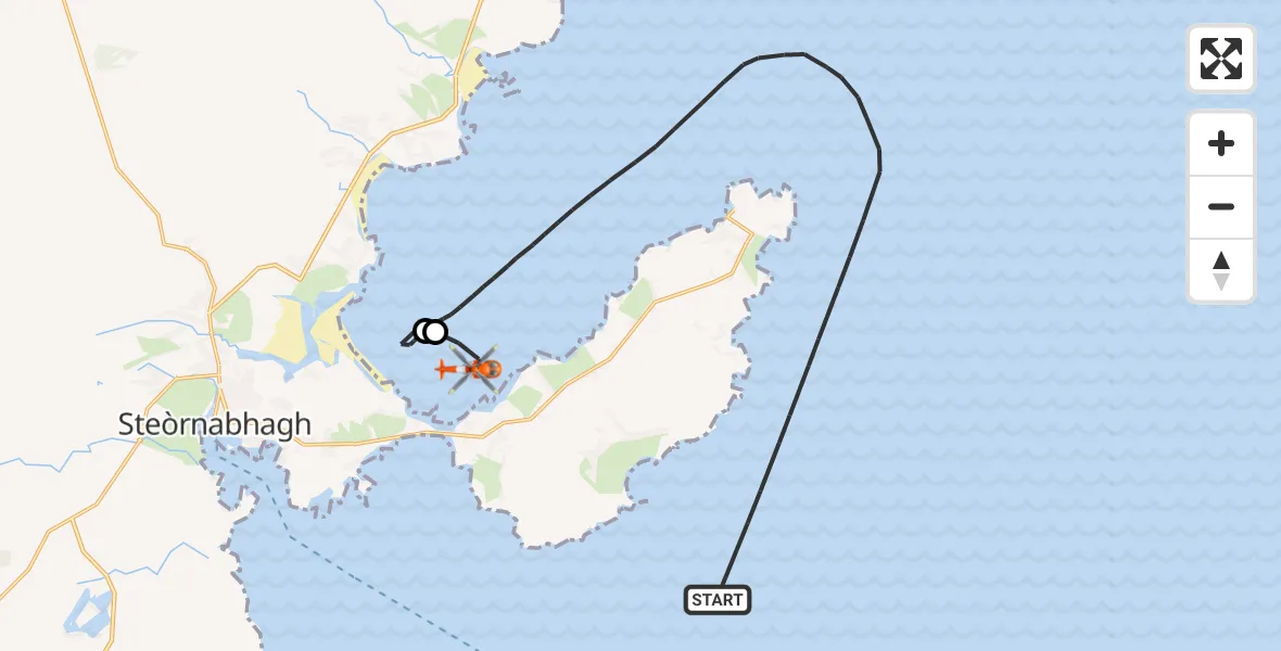 Flight route Coastguard Helicopter Inner Seas - Inner Seas, 02 July 2026, 14:51