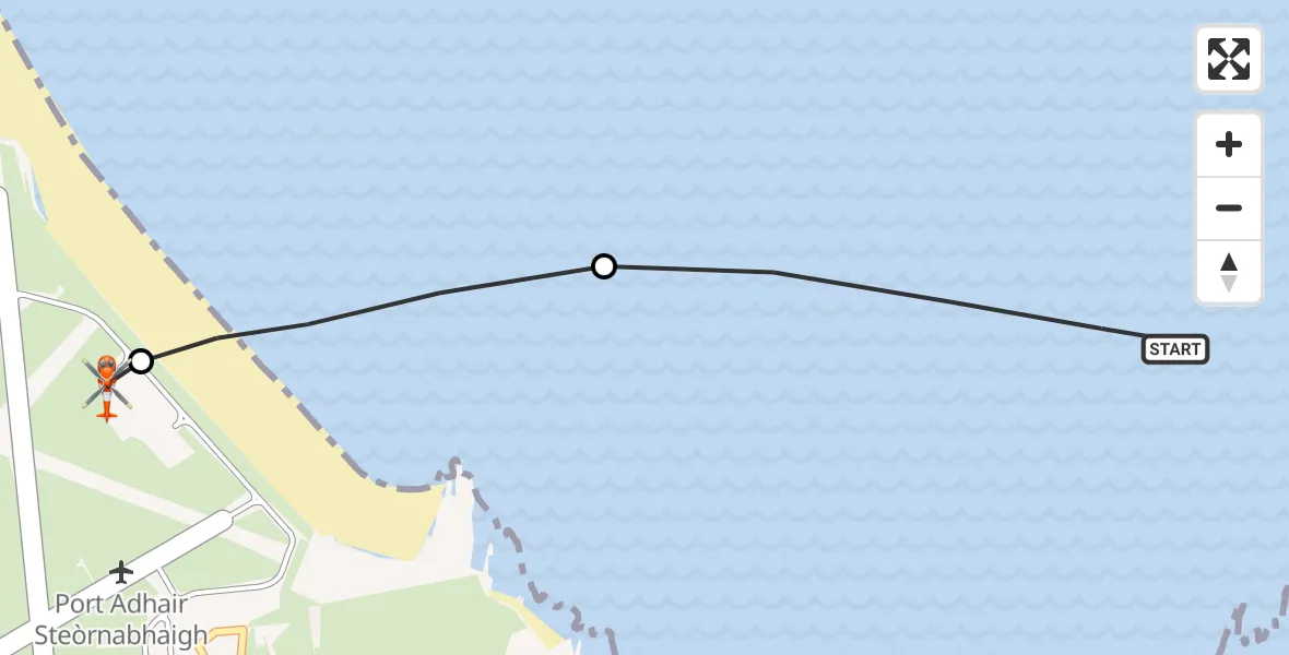 Flight route Coastguard Helicopter Inner Seas - Stornoway Airport, 02 July 2026, 15:14