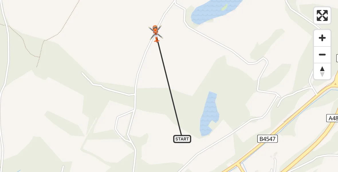 Flight route Coastguard Helicopter Aber Pwll - Pentir, 02 July 2026, 16:30