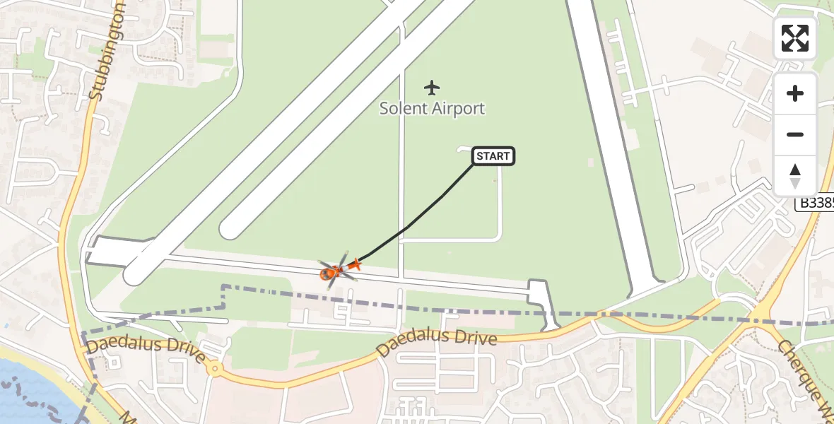 Flight route Coastguard Helicopter Solent Airport - Solent Airport, 02 July 2026, 16:39
