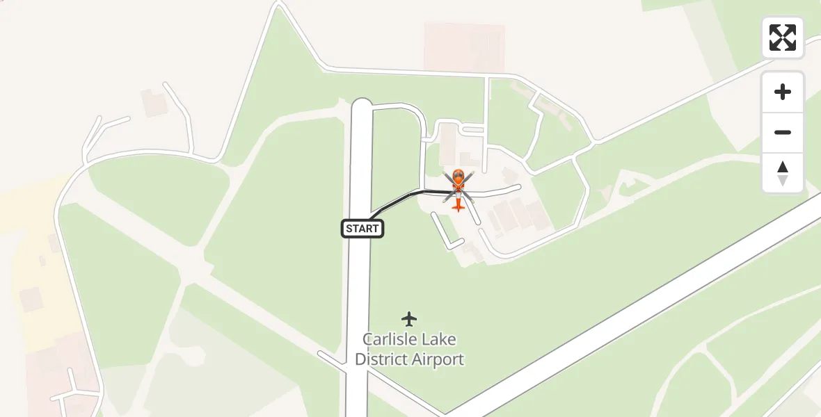 Flight route Coastguard Helicopter Carlisle Lake District Airport - Carlisle Lake District Airport, 02 July 2026, 16:45