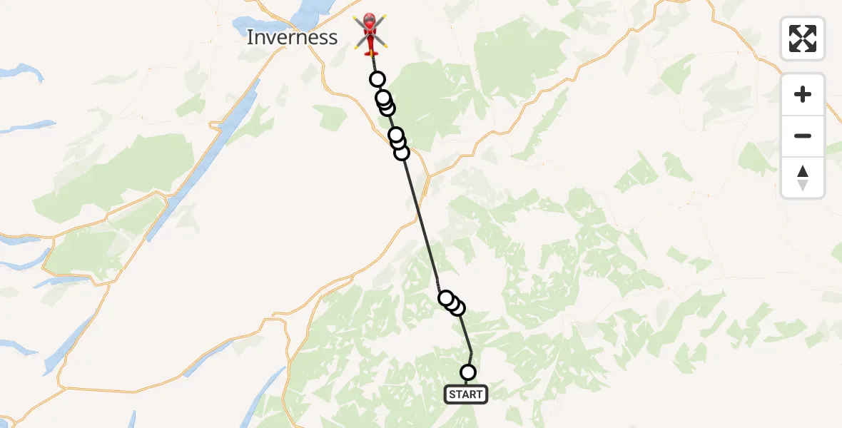 Flight route Air Ambulance Helicopter Perth and Kinross - Highland, 02 July 2026, 16:56