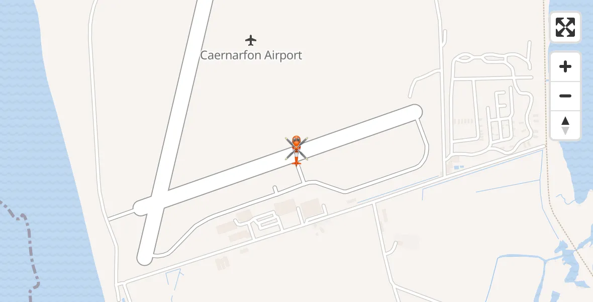 Flight route Coastguard Helicopter Caernarfon Airport - Caernarfon Airport, 02 July 2026, 23:03