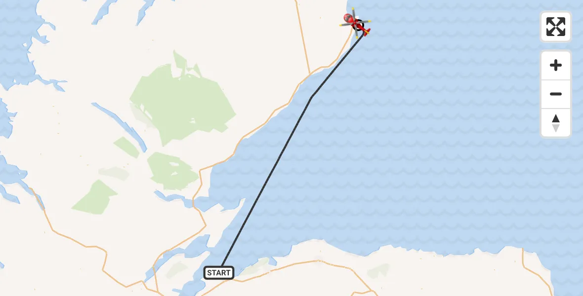 Flight route Air Ambulance Helicopter North Sea - Papigoe, 03 July 2026, 00:00