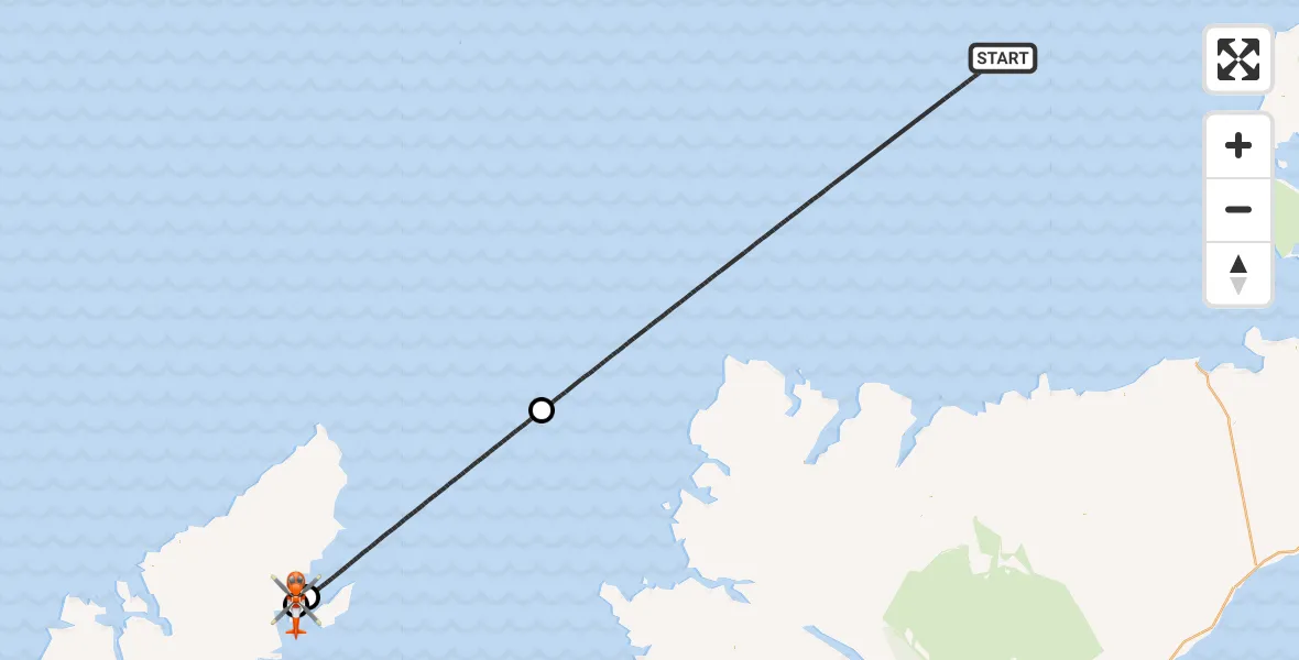 Flight route Coastguard Helicopter North Atlantic Ocean - Stornoway Airport, 03 July 2026, 00:11