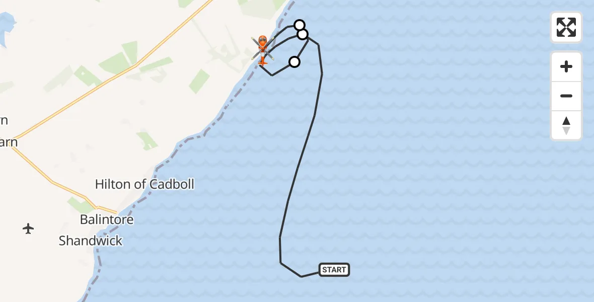 Flight route Coastguard Helicopter North Sea - Hilton of Cadboll, 03 July 2026, 14:29