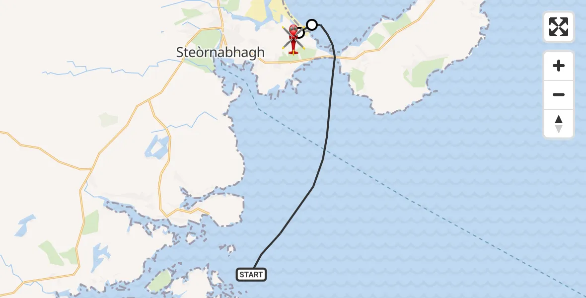 Flight route Air Ambulance Helicopter Inner Seas - Stornoway Airport, 03 July 2026, 14:55