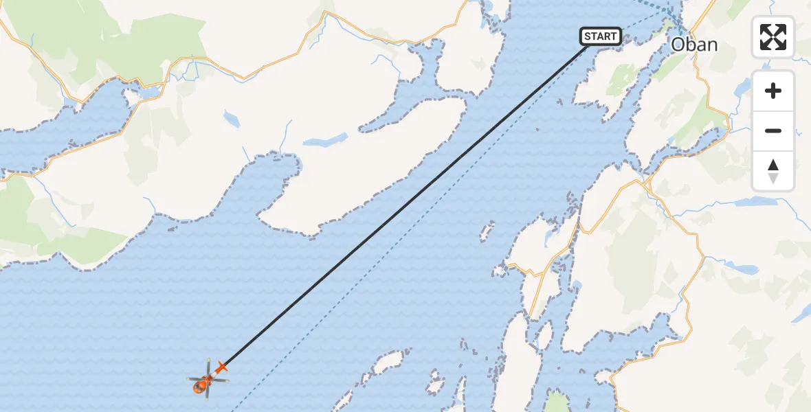 Flight route Coastguard Helicopter Inner Seas - Inner Seas, 03 July 2026, 15:08