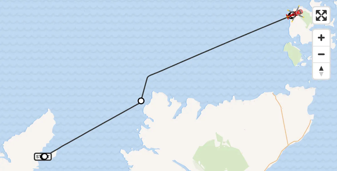 Flight route Air Ambulance Helicopter Stornoway Airport - Twatt, 03 July 2026, 15:45