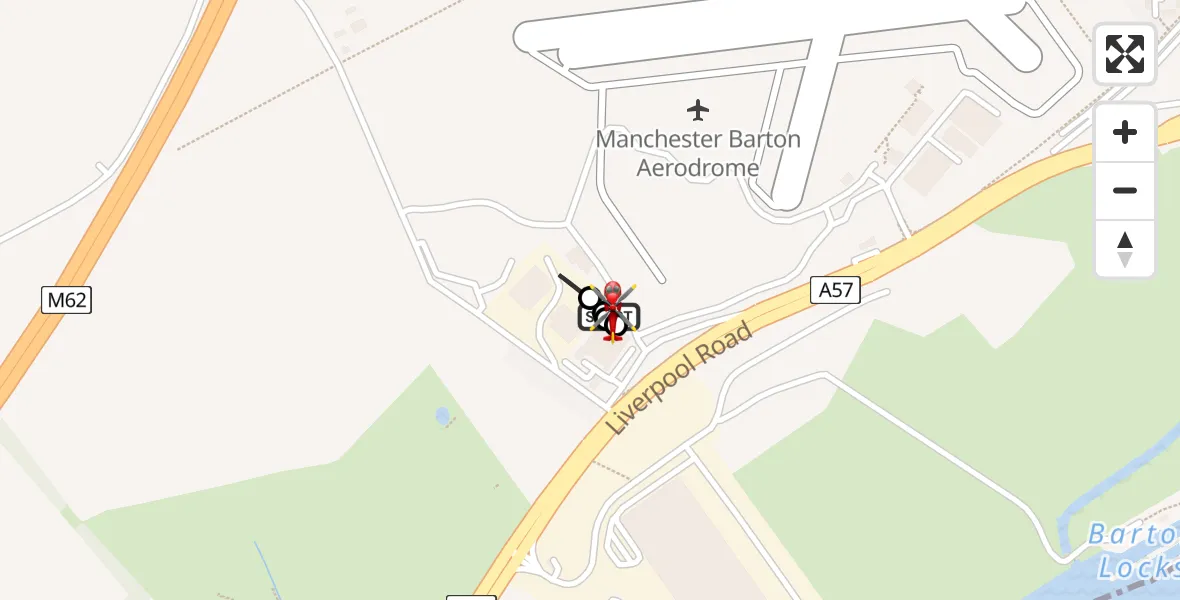 Flight route Air Ambulance Helicopter Manchester Barton Aerodrome - Manchester Barton Aerodrome, 03 July 2026, 16:24