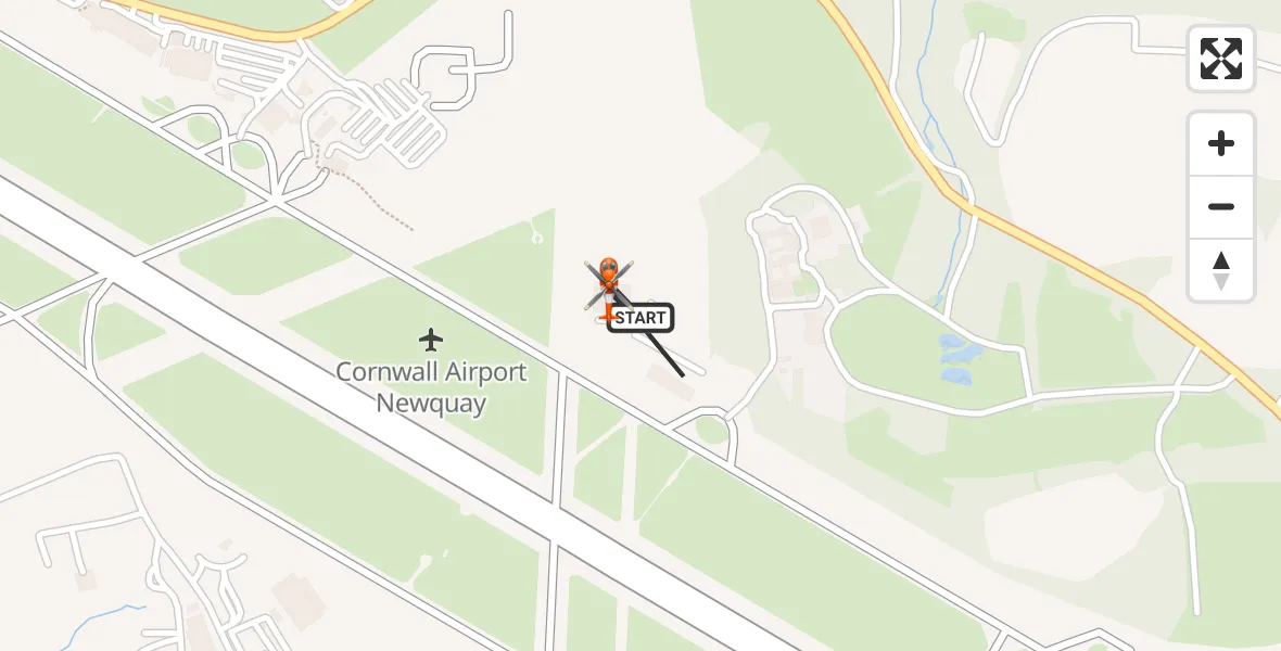 Flight route Coastguard Helicopter Cornwall Airport Newquay - Cornwall Airport Newquay, 04 July 2026, 07:31