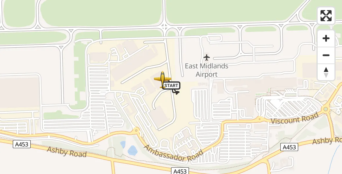 Flight route Police Aircraft East Midlands Airport - East Midlands Airport, 04 July 2026, 12:11