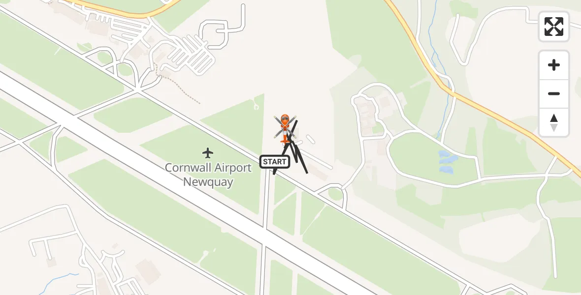 Flight route Coastguard Helicopter Cornwall Airport Newquay - Cornwall Airport Newquay, 04 July 2026, 14:52