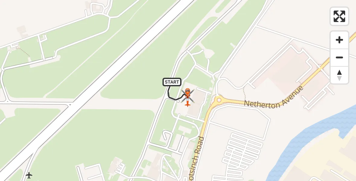 Flight route Coastguard Helicopter Glasgow Airport - Glasgow Airport, 04 July 2026, 15:28