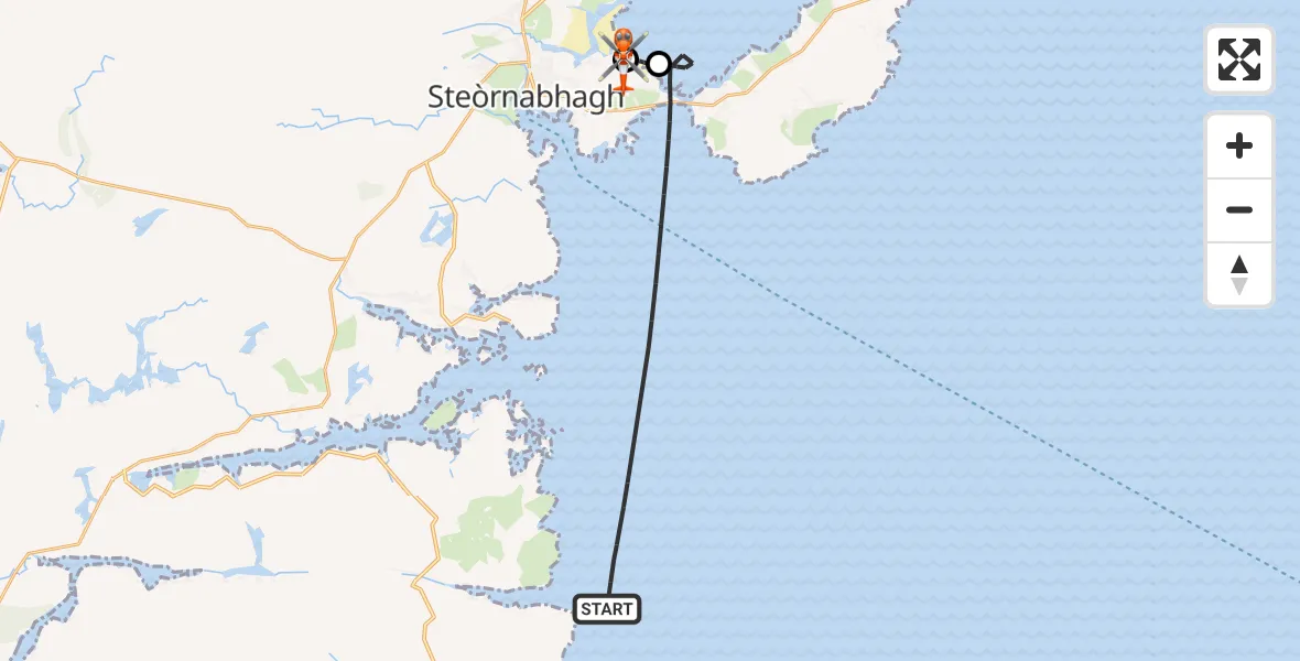 Flight route Coastguard Helicopter Inner Seas - Stornoway Airport, 04 July 2026, 15:33