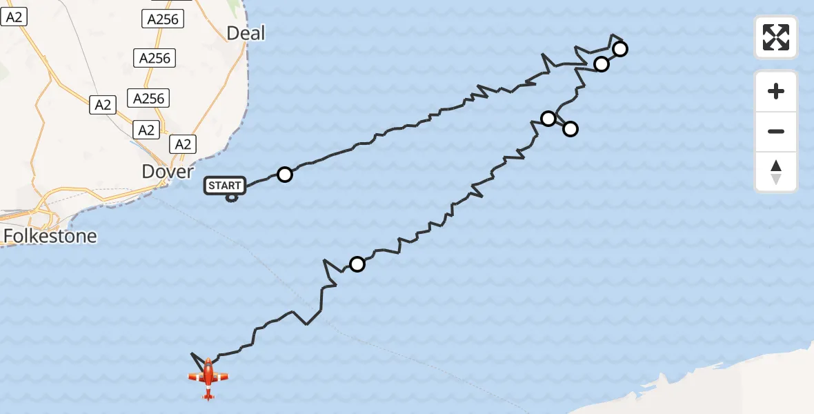 Flight route Coastguard Drone English Channel - English Channel, 05 July 2026, 05:55