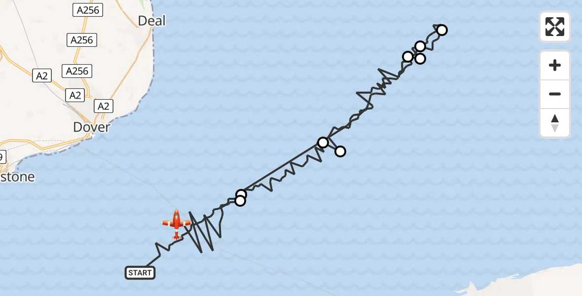 Flight route Coastguard Drone English Channel - English Channel, 05 July 2026, 07:21