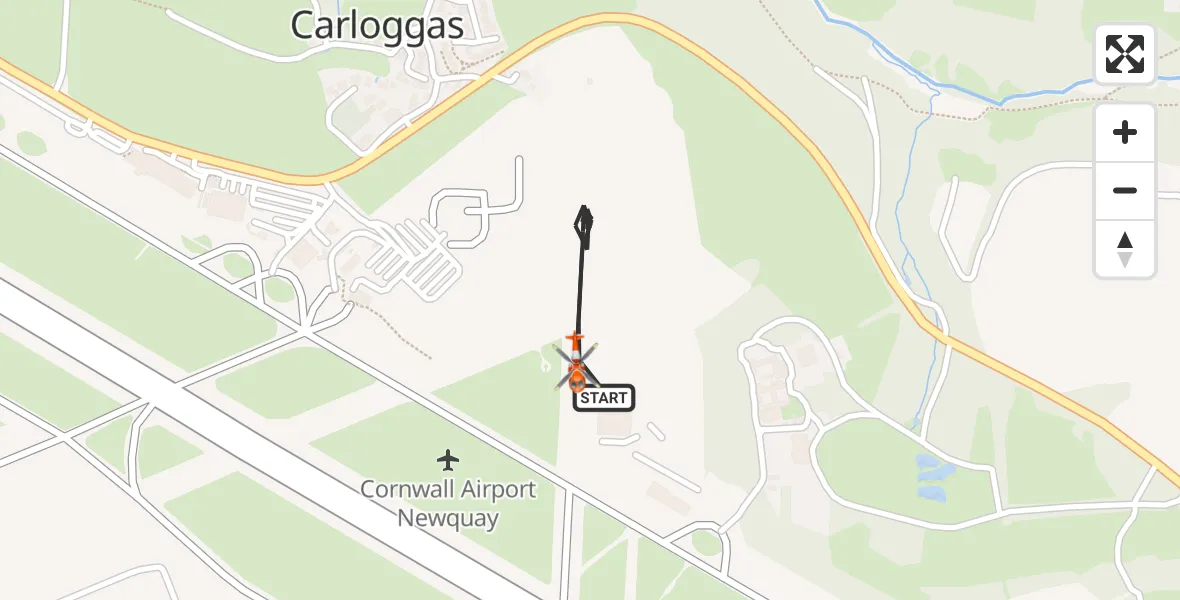 Flight route Coastguard Helicopter Cornwall Airport Newquay - Cornwall Airport Newquay, 05 July 2026, 08:24