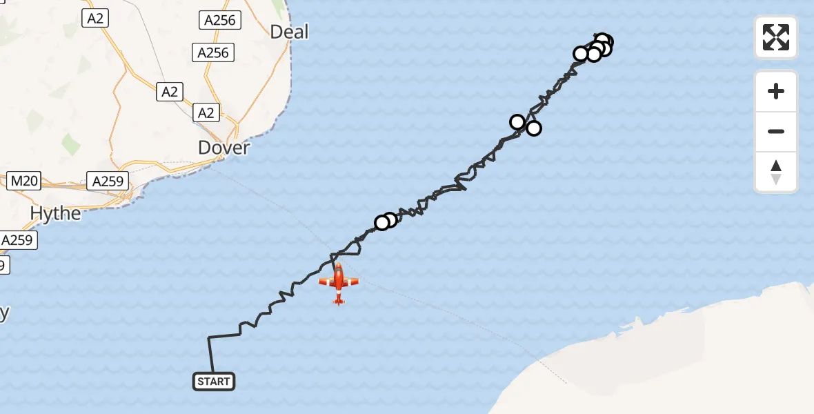 Flight route Coastguard Drone English Channel - English Channel, 05 July 2026, 08:44
