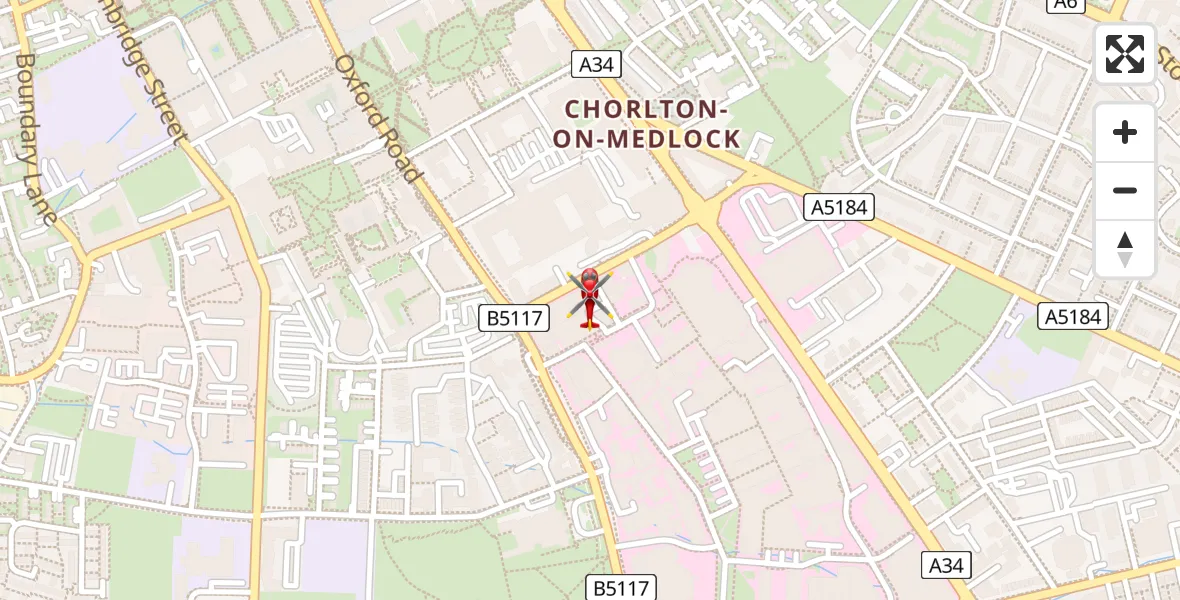 Flight route Air Ambulance Helicopter Ardwick - Ardwick, 05 July 2026, 12:01