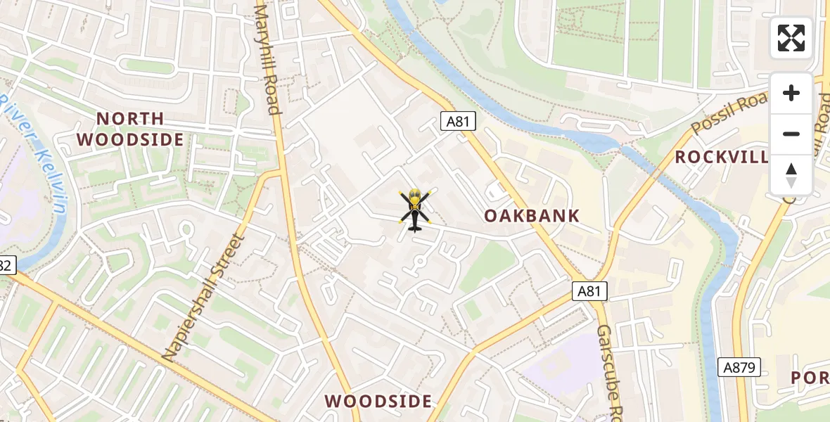 Flight route Police Helicopter Glasgow - Glasgow, 05 July 2026, 12:13
