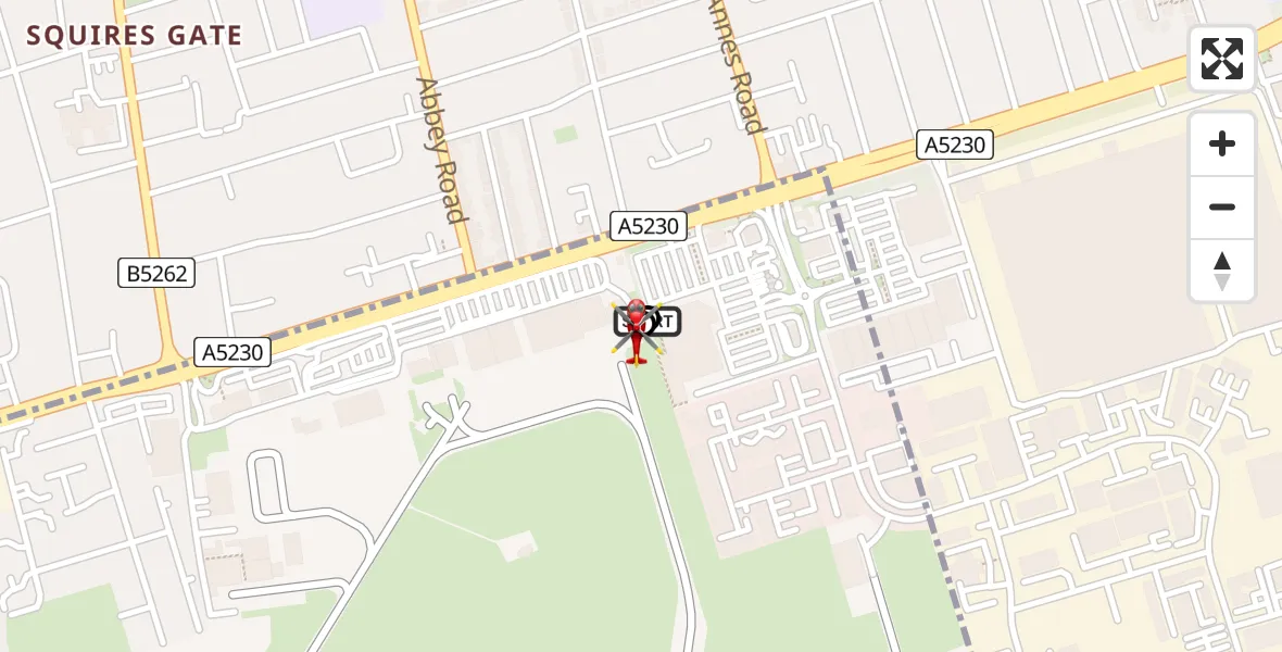 Flight route Air Ambulance Helicopter Blackpool Airport - Blackpool Airport, 05 July 2026, 12:20