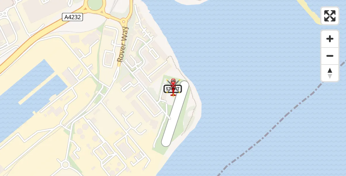 Flight route Air Ambulance Helicopter Cardiff Heliport - Cardiff Heliport, 05 July 2026, 19:51