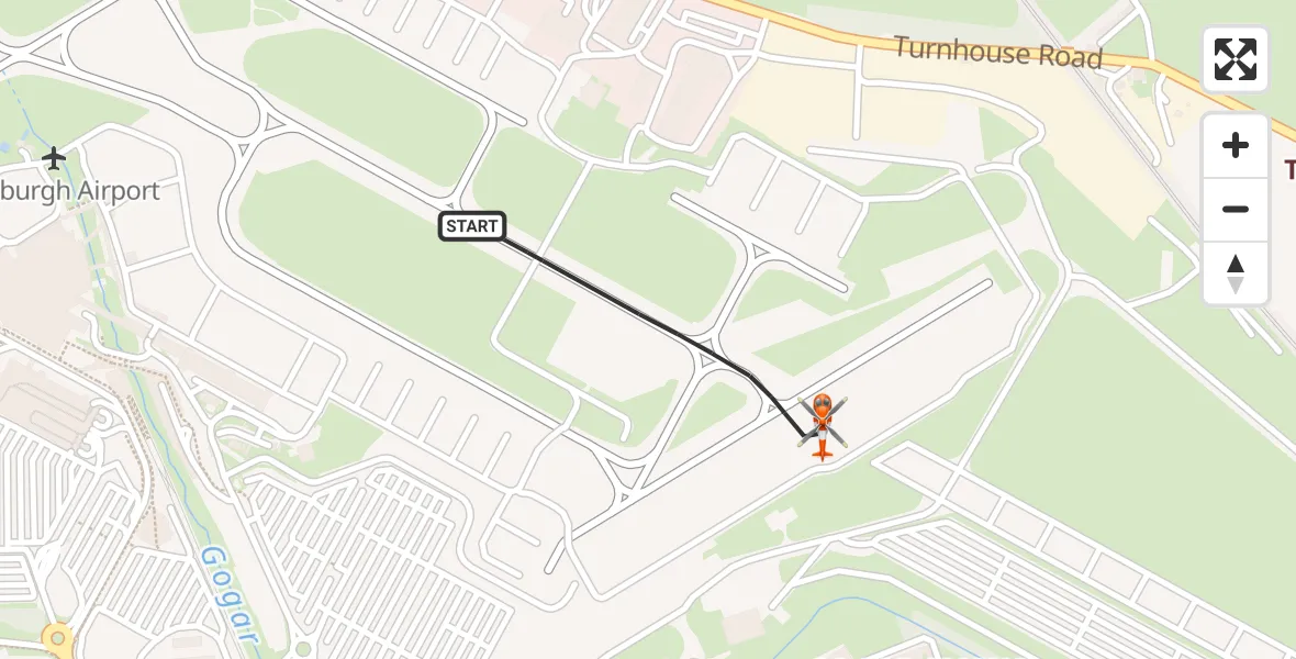 Flight route Coastguard Helicopter Edinburgh Airport - Edinburgh Airport, 06 July 2026, 03:46