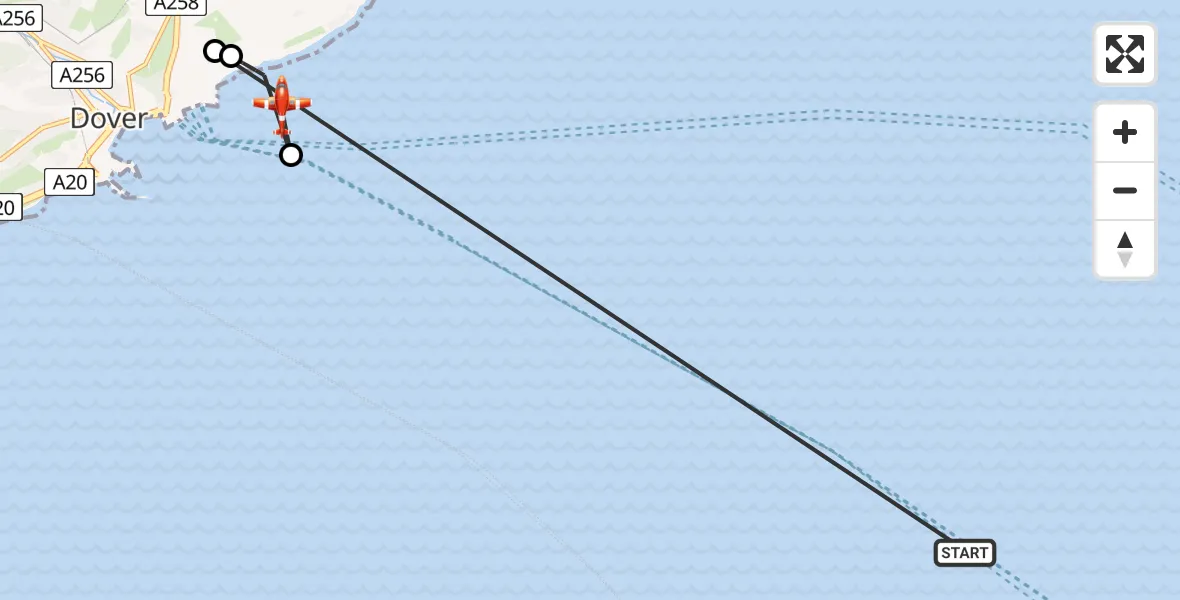 Flight route Coastguard Drone English Channel - English Channel, 06 July 2026, 08:39