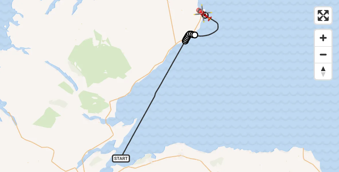 Flight route Air Ambulance Helicopter North Sea - Papigoe, 06 July 2026, 11:21