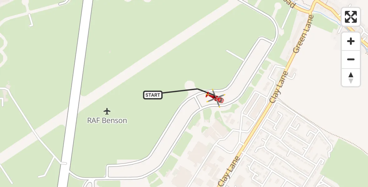 Flight route Air Ambulance Helicopter RAF Benson - RAF Benson, 06 July 2026, 14:52