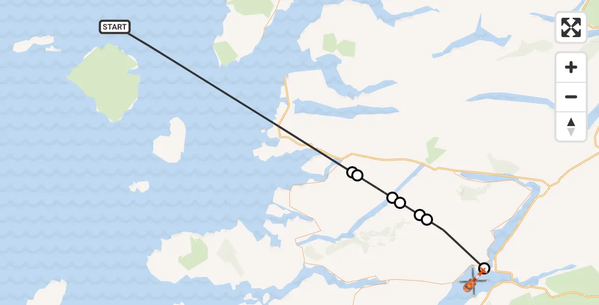 Flight route Coastguard Helicopter Inner Seas - Inner Seas, 06 July 2026, 17:56