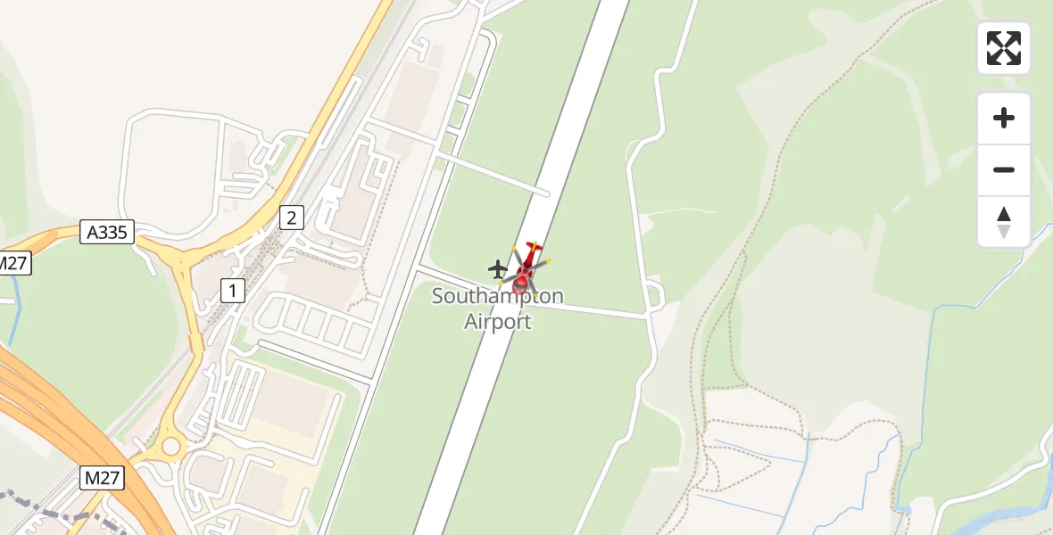 Flight route Air Ambulance Helicopter Southampton Airport - Southampton Airport, 07 July 2026, 12:58