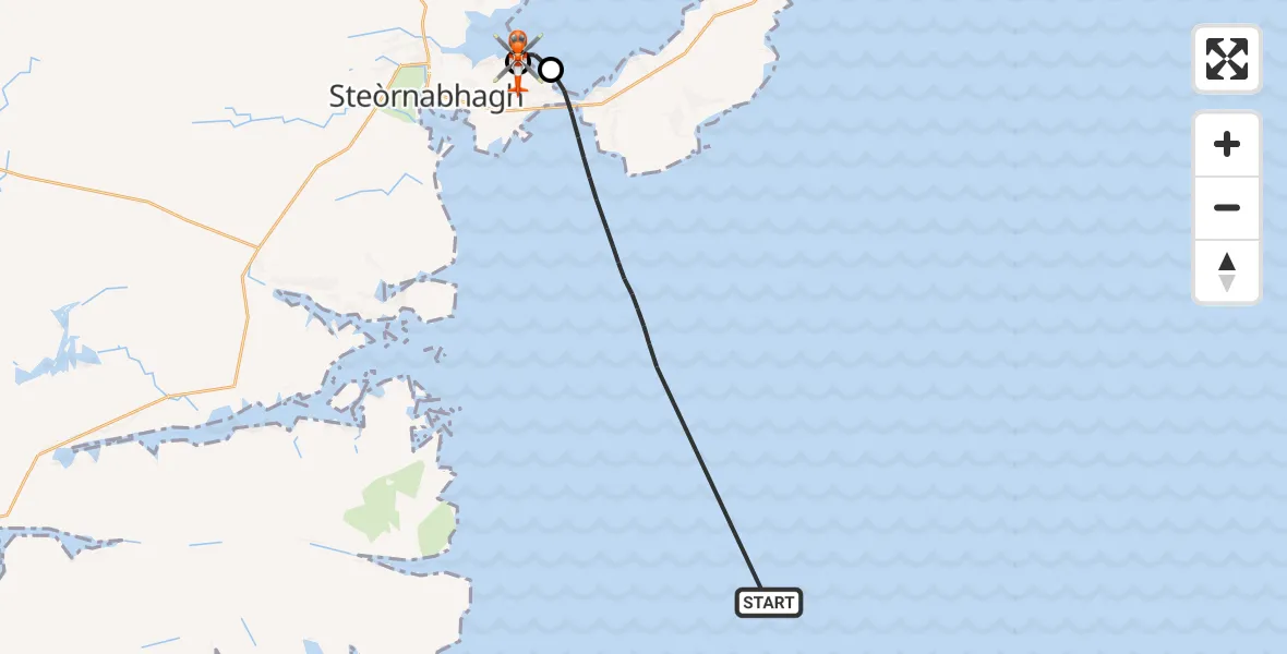 Flight route Coastguard Helicopter Inner Seas - Stornoway Airport, 07 July 2026, 13:36