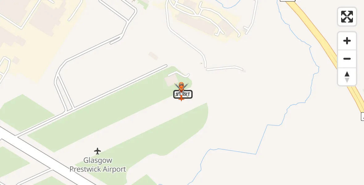 Flight route Coastguard Helicopter Glasgow Prestwick Airport - Glasgow Prestwick Airport, 07 July 2026, 14:01