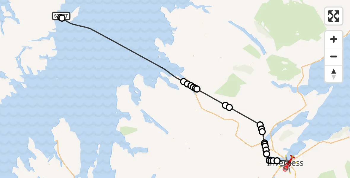 Flight route Air Ambulance Helicopter Stornoway Airport - Inverness, 07 July 2026, 14:44