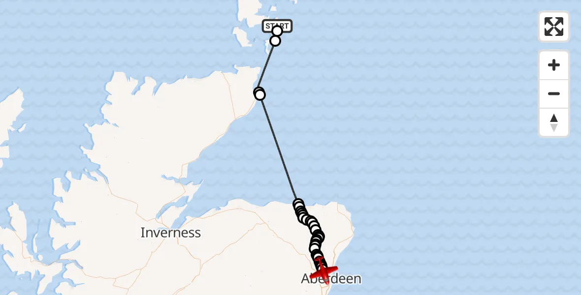 Flight route Air Ambulance Aircraft Toab - Aberdeen International Airport, 07 July 2026, 15:00