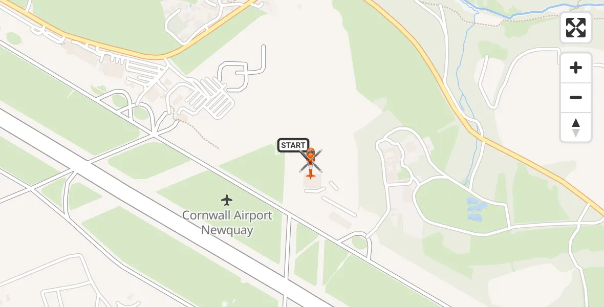 Flight route Coastguard Helicopter Cornwall Airport Newquay - Cornwall Airport Newquay, 07 July 2026, 15:06