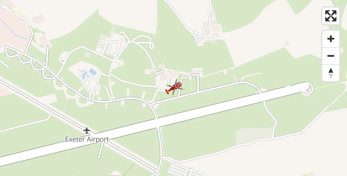 Flight route Air Ambulance Helicopter Exeter International Airport - Exeter International Airport, 07 July 2026, 16:08