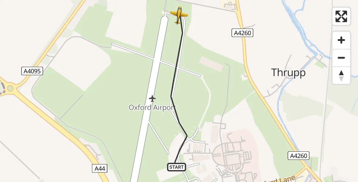 Flight route Police Aircraft London Oxford Airport - London Oxford Airport, 07 July 2026, 20:58
