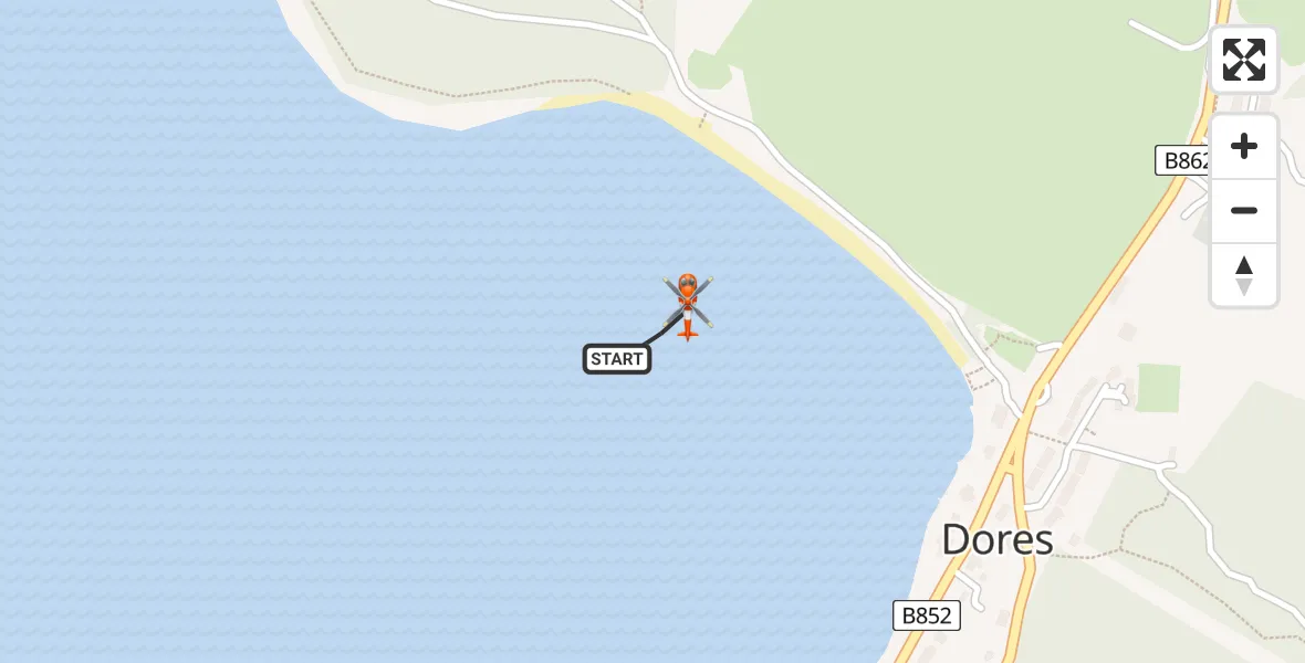 Flight route Coastguard Helicopter Loch Ness - Loch Ness, 08 July 2026, 10:04