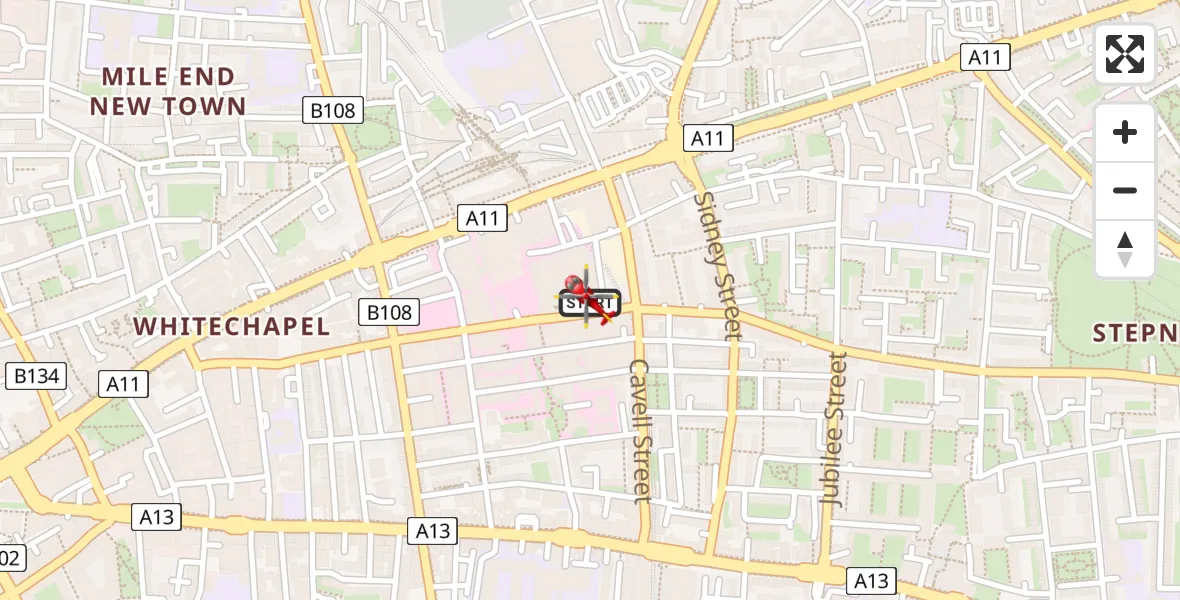 Flight route Air Ambulance Helicopter Royal London Hospital - Royal London Hospital, 08 July 2026, 11:32