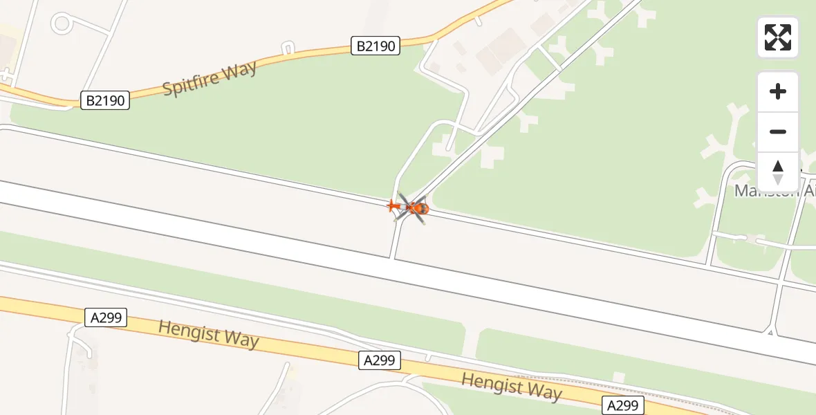 Flight route Coastguard Helicopter Manston Airport - Manston Airport, 08 July 2026, 13:25