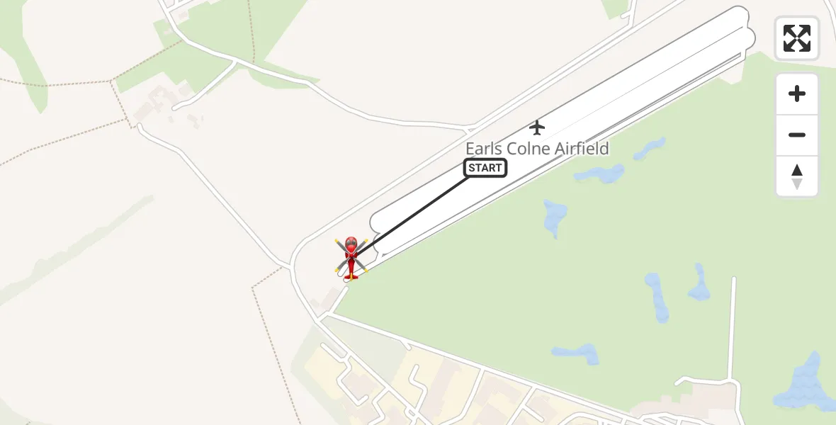 Flight route Air Ambulance Helicopter Earls Colne Airfield - Earls Colne Airfield, 08 July 2026, 15:23